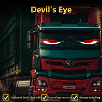 Juego de 2 Luces Ojos de Diablo para Camiones, Panel LED Flexible para Luneta Trasera de Coche, Luces de Ojos Dinámicas Personalizadas para Parabrisas de Camión