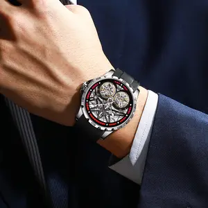不锈钢表壳来样定做奢华镂空男士防水商务自动手表高级陀飞轮手表