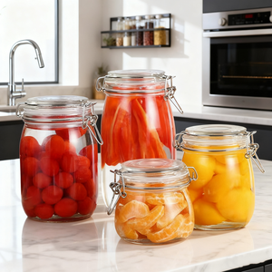 Frasco de Vidrio para Almacenamiento de Alimentos al por Mayor, Botella de Vidrio Sellada para Remojar Vino, Frasco de Vidrio para Almacenamiento de Dulces y Alimentos con Tapa de Clip para Productos <span class=keywords><strong>Ieka</strong></span> - Product Image 6