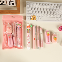 Lot de 6 stylos correcteurs mignons, gel effaçable, stylo à bille 10 couleurs, crayon, cadeau, papeterie de dessin animé