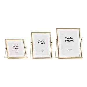 Metal Gold Photo Frames Modern Concise 4in 6in 7in Photos Use Glass Cover Frames Metal Art Picture Photo Frames