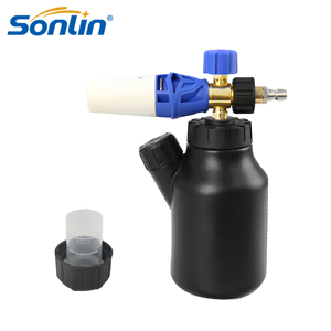 Bình tạo bọt tuyết áp suất cao màu vàng, đầu nối nhanh 1/4 inch, vòi phun điều chỉnh, bình chứa bọt kèm cốc đo - Product Image 2