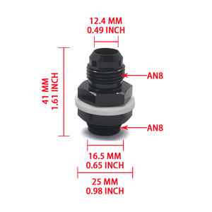 ข้อต่อ AN8 ที่ผลิตด้วยเครื่อง CNC ความแม่นยำสูง, ซีลกันรั่วสำหรับถังน้ำมันเชื้อเพลิง/เซลล์เชื้อเพลิง, เหมาะสำหรับการดัดแปลงรถดริฟท์, รถแข่ง และรถออฟโรด - Product Image 1
