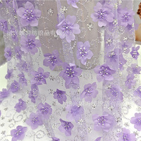Nouveau Style RX7096 broderie lourde perle couleur violette paillettes perle Tube broderie tissu pour matériel de robe de mariée transfrontalière