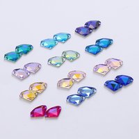 Strass en cristal K9 AB de haute qualité en forme d'axe, pierres de cristal à double trou pour la couture, strass en verre pour accessoires vestimentaires DIY