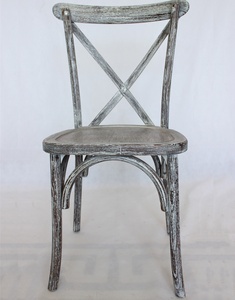 Wholesale French Style Rustic Solid Wood <strong>Chair</strong> <strong>Vintage</strong> Restaurant Party <strong>Chair</strong> Wooden X Cross Back <strong>Chair</strong> - Product Image 5