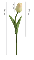Fleur artificielle tulipe à tige unique en PU effet toucher réel haut de gamme, moderne, minimaliste, tendance, réutilisable et recyclable pour la maison
