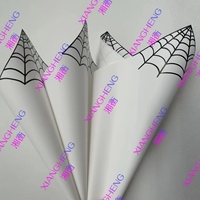 Nouveau design de toile d'araignée pour Halloween, papier d'emballage de fleurs coréennes, papier d'emballage imperméable pour bouquet avec revêtement
