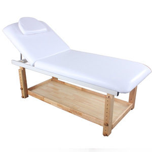 Cama de masaje de madera Dongpin Beauty de 186x70cm, ajustable, con estante de almacenamiento para uso en spa o salón de belleza. - Product Image 2