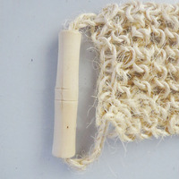 Éponge de bain à manche en bois avec sangle en sisal, exfoliante pour peaux mortes, serviette de douche, ceinture de soin corporel, entièrement naturelle, éliminant les odeurs