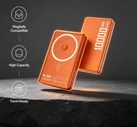 Banco de Energía Inalámbrico Magnético de Carga Rápida PD de 10000 mAh con Pantalla Digital, Mini Banco de Energía Externo Portátil para Teléfonos iPhone y Android