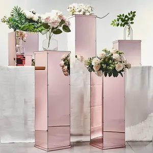 New Acrylic Display Box Assembly Square Backdrop Display Acrylic Plinth Stand For Wedding Party Event Decoration