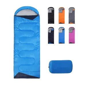 Outdoor Cold Weather Blue Envelope Winter Camping Sleeping Bag For Adults Kids Saco De Dormir