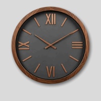 Jam Dinding Kayu Klasik REIDA Tanpa Logo Jam Analog Kayu untuk Dinding dengan Angka Romawi Terukir