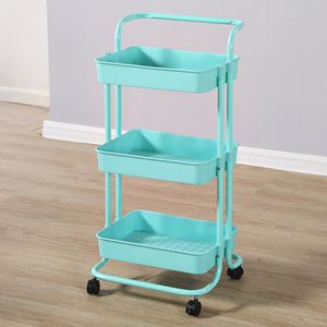 Nordic Small Cart Rack Rolling Bath Organizer <strong>Craft</strong> Rotating Basket Rack Roll Cart Kitchen Basket <strong>Trolley</strong> with Basket - Product Image 2