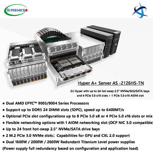 Supermicro Hyper Một cộng với máy chủ như 2126hs TN 2U Rackmount HPC máy chủ với Dual AMD epyc 9005 24 trao đổi nóng NVMe Vịnh 24 DDR5 DIMM - Product Image 2