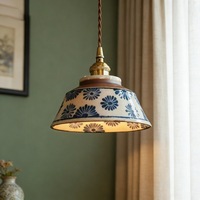 Lustre suspendu vintage en céramique chinoise, luminaire de plafond décoratif en forme de bol pour îlot de cuisine, salon, chambre à coucher, salle de séjour