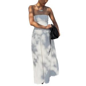 <span class=keywords><strong>Robe</strong></span> tube décontractée transfrontalière en coton antistatique, coupe trapèze, style européen et américain, nouvelle collection été 2026, bandeau de vacances plissé, taille haute - Product Image 5