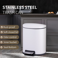 Poubelle à pédale de style moderne, design fin, 6L 50L, forme en D, poubelle à pédale pour toilettes