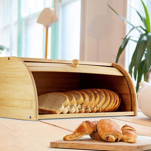 Caja de almacenamiento de pan de bambú para mostrador de cocina, caja de pan de gran capacidad - Product Image 2