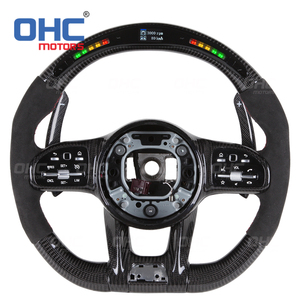 Volant Lenkrad personnalisé pour <span class=keywords><strong>Mercedes</strong></span> Benz <span class=keywords><strong>AMG</strong></span> W205 C63 W213 E63 G63 GLS63S GLA45 A45 LED volant en Fiber de carbone - Product Image 3
