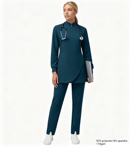 Tenue médicale à manches longues pour professionnels du Canada, fabriquée à Ottawa avec un tissu durable et doux en mélange d'élasthanne 42383, Blouses médicales musulmanes - Product Image 1