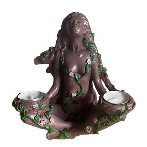 Bougeoir à bougie chauffe-plat en résine peint à la main Gardien <span class=keywords><strong>de</strong></span> la forêt pour décor <span class=keywords><strong>de</strong></span> la nature Autre bougie - Product Image 5