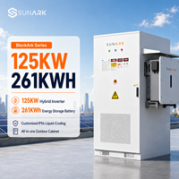 Système de stockage d'énergie C&I pour applications solaires, batterie LiFePO4 à refroidissement liquide, armoire extérieure commerciale, 125 kW, 261 kWh