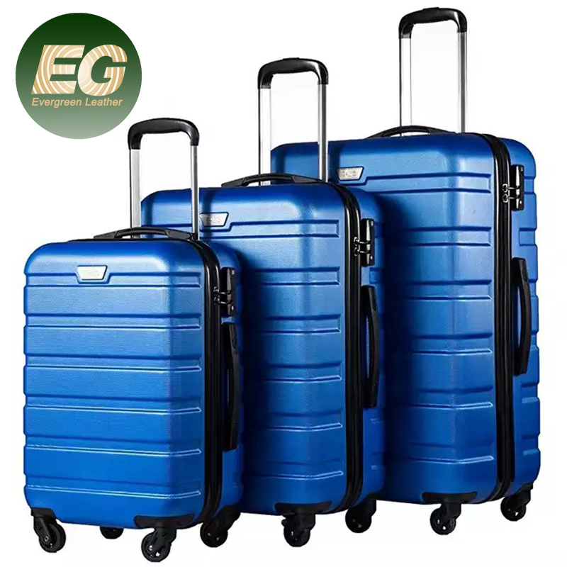 Ea155 set and luxury suitcase travel bags guangzhou traveling abs hard trolley luggage bag