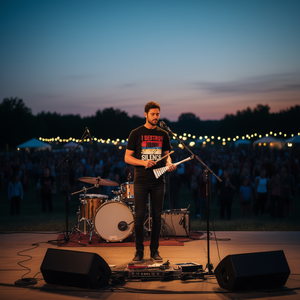 Camiseta Destroy Silence Musician con diseño de jugador de Glockenspiel, color negro, talla mediana - Product Image 3