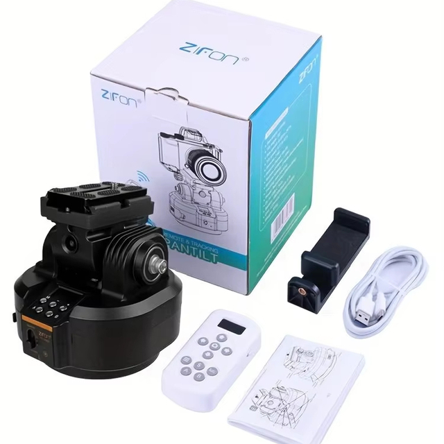 YT-2000 AI Follow Track Auto Motorized Rotating Panoramic Head Pan Tilt Video Tripod Stabilizer for Smartphone Cameras