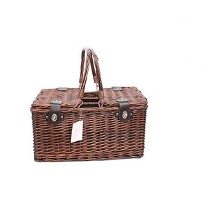 Cestas de mimbre para picnic hechas de mimbre a <span class=keywords><strong>precio</strong></span> competitivo para 4 personas, cestas de mimbre para acampar, almacenamiento de alimentos para uso en exteriores - Product Image 5