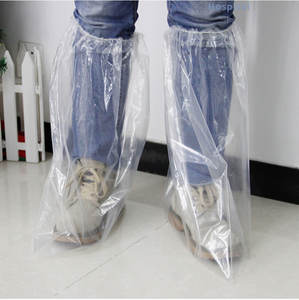 Pelindung sepatu bot pendek, hari hujan tahan air plastik tabung pendek Pe penutup karet sekali pakai - Product Image 3