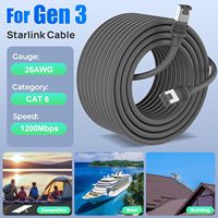 Câble d'Extension Ethernet Blindé Starlink Génération 3 Cat6, 26 AWG, 4,9 m à 45,7 m, Câble de Communication Haut Débit 1200 Mbps