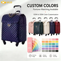 Valise et sac de voyage à roulettes à deux roues, personnalisable avec logo, en PVC et PU imperméable, léger, avec couleur personnalisée