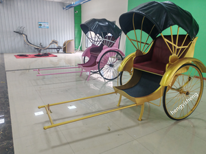 Venta caliente clásico de 2 ruedas de mano de obra bicicleta Rickshaw carro tirado a mano con precio competitivo transporte especial - Product Image 4