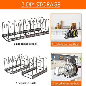 Organisateur extensible pour couvercles de casseroles et poêles, support de rangement pour couvercles de casseroles et poêles pour armoire - Product Image 3
