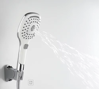 Colonne de douche HL-3330 écologique en laiton, réglable en hauteur, avec kit de douche chaud/froid et diviseur pour salle de bain - Finition chromée moderne