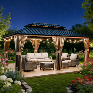 Gazebo Hexagonal Grande con Techo Rígido de Aluminio para Todo Clima, Venta al por Mayor, para Barbacoa, Gazebo Exterior, Solárium, Gazebo con Techo Rígido 3x4 - Product Image 2