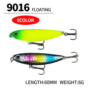 Vente en gros 60mm/6g plastique dur bar <span class=keywords><strong>brochet</strong></span> flottant <span class=keywords><strong>petit</strong></span> crayon leurre longue coulée pêche en eau douce - Product Image 3