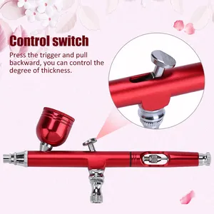 Nail Art Spray Gun 2 Colors 0.3mm Gravity Feed Airbrush Gun Spray Gun Art Tattoo <b>Paint</b> Nail <b>Cake</b> Decoration Tools Airbrush Gun - Product Image 3
