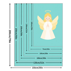 Cartoon Angel Print Plush Throw <b>Blanket</b> Rectangular Soft Eco-Friendly Home Decor Four Seasons Use Machine Washable - Product Image 2
