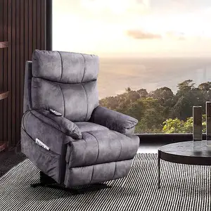 Sofá reclinable de masaje mecedora giratorio de cuero para salón individual de energía eléctrica para ancianos moderno de estilo europeo para sala de estar