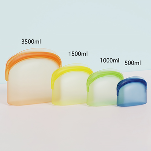 Lot de 4 sacs en silicone personnalisés pour aliments, écologiques, lavables, réutilisables, de qualité alimentaire, pour congélateur - Product Image 1