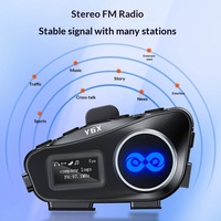 Intercom de moto Y6X pour 4 motards, portée 1000m, étanche IPX6, autonomie 22H, avec partage de musique pour les motards