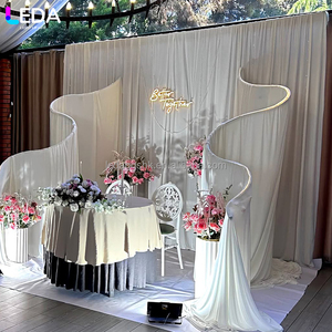 LEDA Wedding <b>Backdrop</b> Factory Direct White Metal S Shape Wedding Arch for Wedding Events - Product Image 2