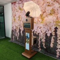 Photomaton rétro prêt à l'emploi avec logiciel gratuit, écran tactile 15,6 pouces, machine photo DSLR à finition bois