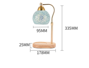 Lampe de table moderne en bois avec abat-jour en cristal brun, LED E26, lumière chaude 2700K AC, décorative pour chambre à coucher - Product Image 6