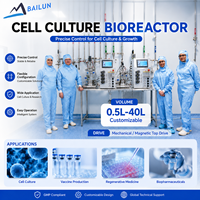 Reactor Continuo de Vidrio de 20L con Control PLC para Fermentación Celular Profesional y Producción de Bacterias