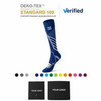 Chaussettes de compression personnalisées OEM de haute qualité avec logo, douces, à compression graduée, hauteur genou, pour la course, l'athlétisme, la randonnée, pour hommes